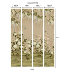 Wisteria Bloom Mural by 1838 Wallcoverings Alabaster