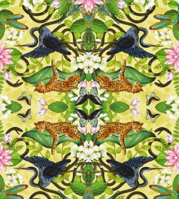 Wonderlust Tea Story Wallpaper by Clarke & Clarke Citron