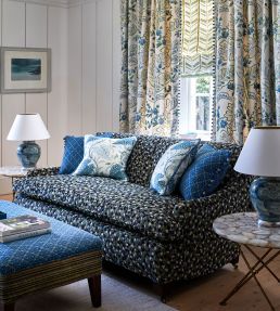 Woodbridge Stripe Fabric by Nina Campbell Aqua