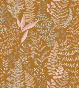 Woodland Wallpaper by Caselio Ocre Rose