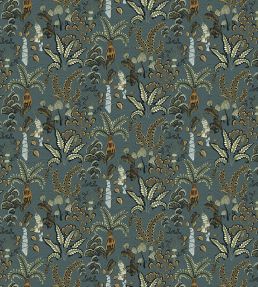 Woodland Floor Fabric by Josephine Munsey Petrol and Sage