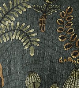 Woodland Floor Fabric by Josephine Munsey Petrol and Sage