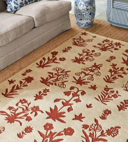 Sanderson Woodland Glade rug Linen/Russet Brown 146801140200 Linen/Russet Brown