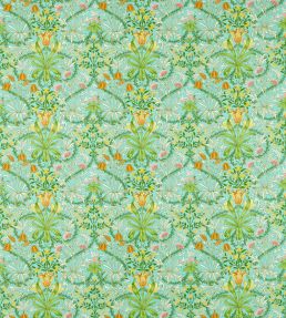 Woodland Weeds Fabric by Morris & Co Orange/Turquoise