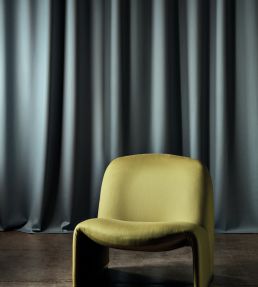Wool Satin Fabric by Zoffany Stockholm Blue