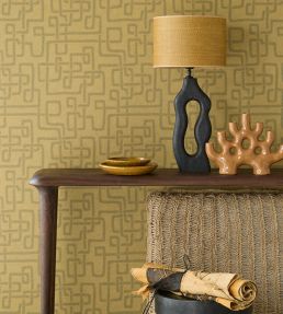 Woven Lines Wallpaper by Eijffinger Yellow/Ocher