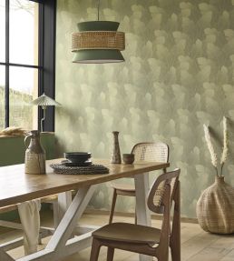 Yuto Wallpaper by Casadeco Vert Eucalyptus