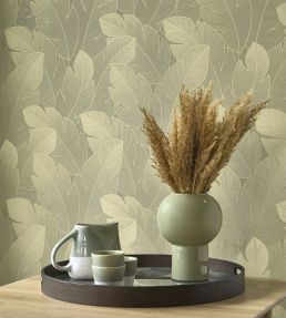 Yuto Wallpaper by Casadeco Vert Eucalyptus