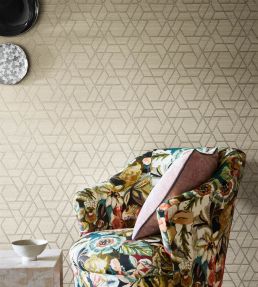 Zelma Wallpaper by Jane Churchill Taupe