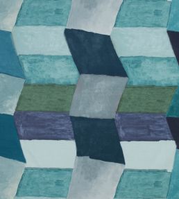 Zig Zag Fabric by Christopher Farr Cloth Indigo