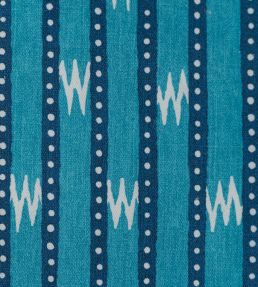 Zig Zag Grand Fabric by Titley and Marr Indigo & Turquoise