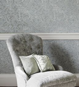 Renaissance Damask Wallpaper by Zoffany Linen