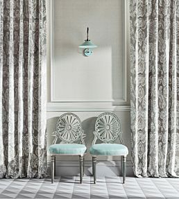 Brocatello Impasto Fabric by Zoffany Silver