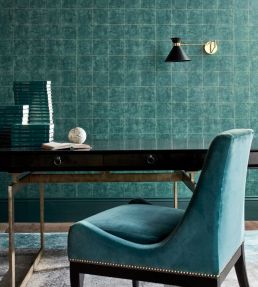 Piastrella Wallpaper by Zoffany Huntsman Green
