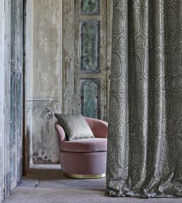 Folies Fabric by Zoffany Logwood Grey