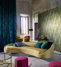 Hepworth Fabric by Zoffany Blue Malachite