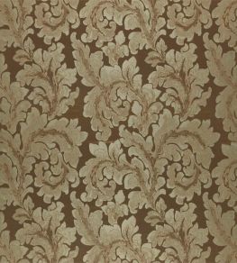 Acantha Silk Fabric by Zoffany Antique Bronze