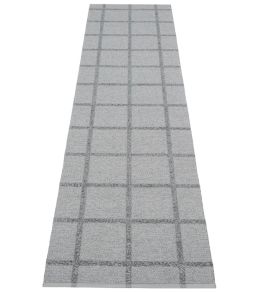 Ada Runner Rug by Pappelina Grey/Granit Metallic