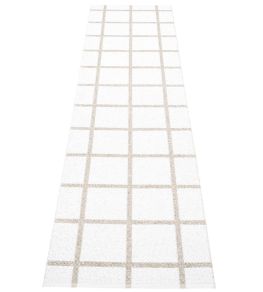 Ada Runner Rug by Pappelina White/Stone Metallic