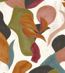 Air De Fete Fabric by Casamance Kaki/Orange Brulee