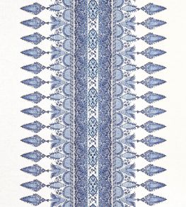 Akola Stripe Fabric by Thibaut Blue and White