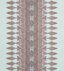 Akola Stripe Fabric by Thibaut Raspberry and Teal