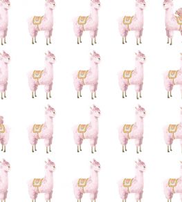 Alpaca Rebel Wallpaper by Rebel Walls Pink