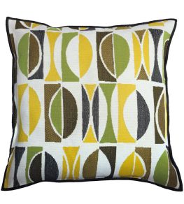 Amalfi Cushion 45 x 45cm by Casamance Vert Jaune