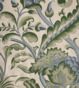 Amberley Fabric by Titley and Marr Emerald, Cobalt & Sky