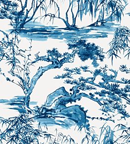 Kyoto Wallpaper by Anna French Navy