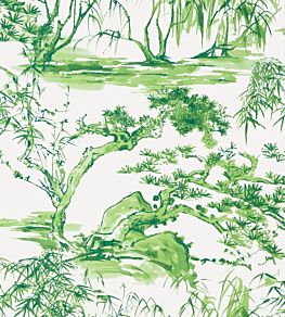 Kyoto Wallpaper by Anna French Emerald Green