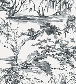 Kyoto Wallpaper by Anna French Black