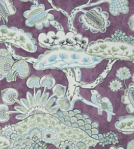 Tree House Wallpaper by Anna French Eggplant