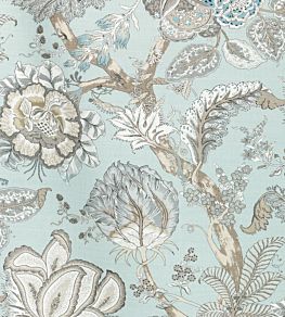 Kalamkari Fabric by Anna French Robin's Egg