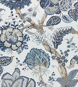 Kalamkari Fabric by Anna French Blue and White