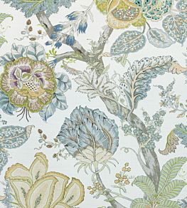 Kalamkari Fabric by Anna French Yellow and Aqua