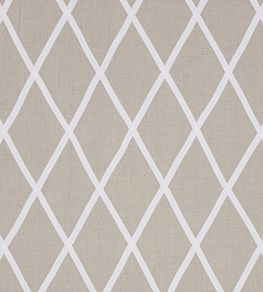 Tarascon Trellis Applique Fabric by Anna French White on Natural