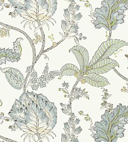 Kalamkari Vine Wallpaper by Anna French Yellow and Aqua