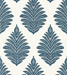 Palampore Leaf Wallpaper by Anna French Blue and White