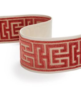 Apollo Velvet Braid Trimming by James Hare Seashell Coral