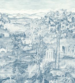 Arcadian Thames Mural by Zoffany Wedgwood Blue