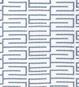 Architect Embroidery Fabric by Thibaut Blue
