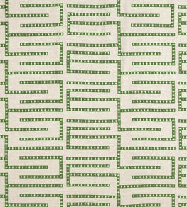 Architect Embroidery Fabric by Thibaut Emerald
