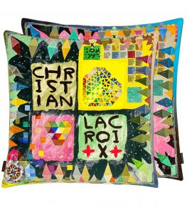 Arlecchino Wood Cushion 50 x 50cm by Christian Lacroix Multicolore