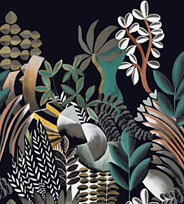 Artemis Mural by Casamance Noir/Emeraude