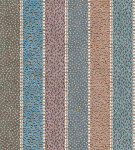 Asha Stripe Fabric by Lewis & Wood Blue Almond