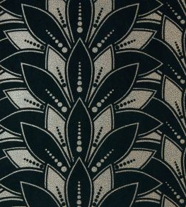 Astoria Flock Wallpaper by 1838 Wallcoverings Jet