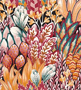 Avicennia Wallpaper by Casamance Fuschia/Ocre