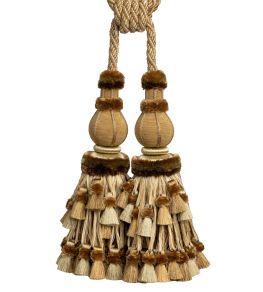 Bagatelle Double Tassel Tieback Trimming by Samuel & Sons Gilded Gold