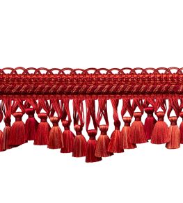 Bagatelle Scalloped Tassel Fringe Trimming by Samuel & Sons Scarlet Rose
